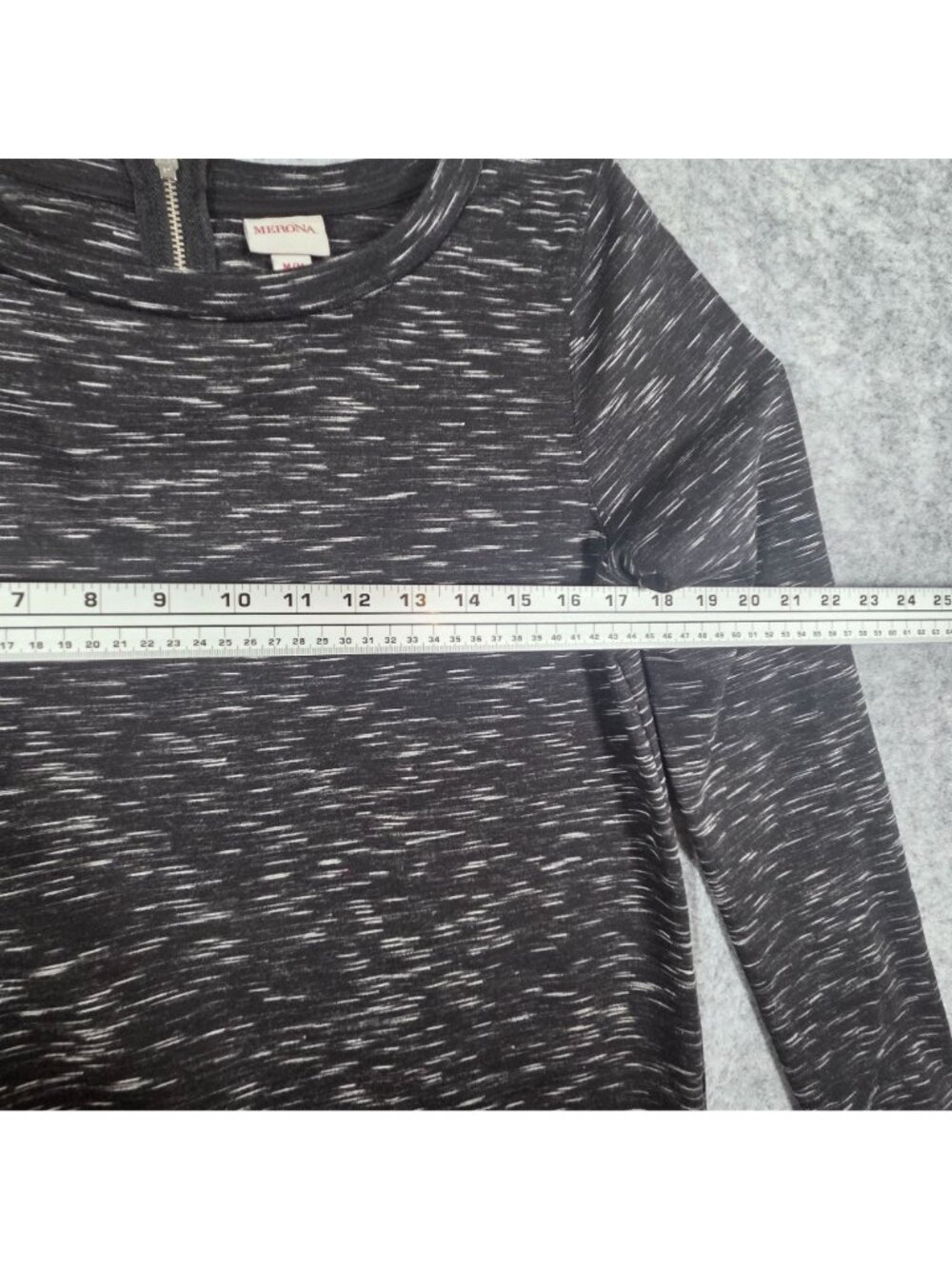 Merona Knit Tunic Top Long Sleeve Top Black Women's Size M Casual Pullover - Picture 3 of 8